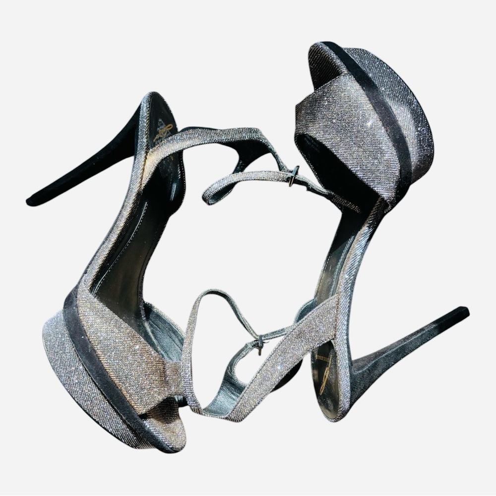 B Brian Atwood Silver Platform Heels - Picture 2 of 6